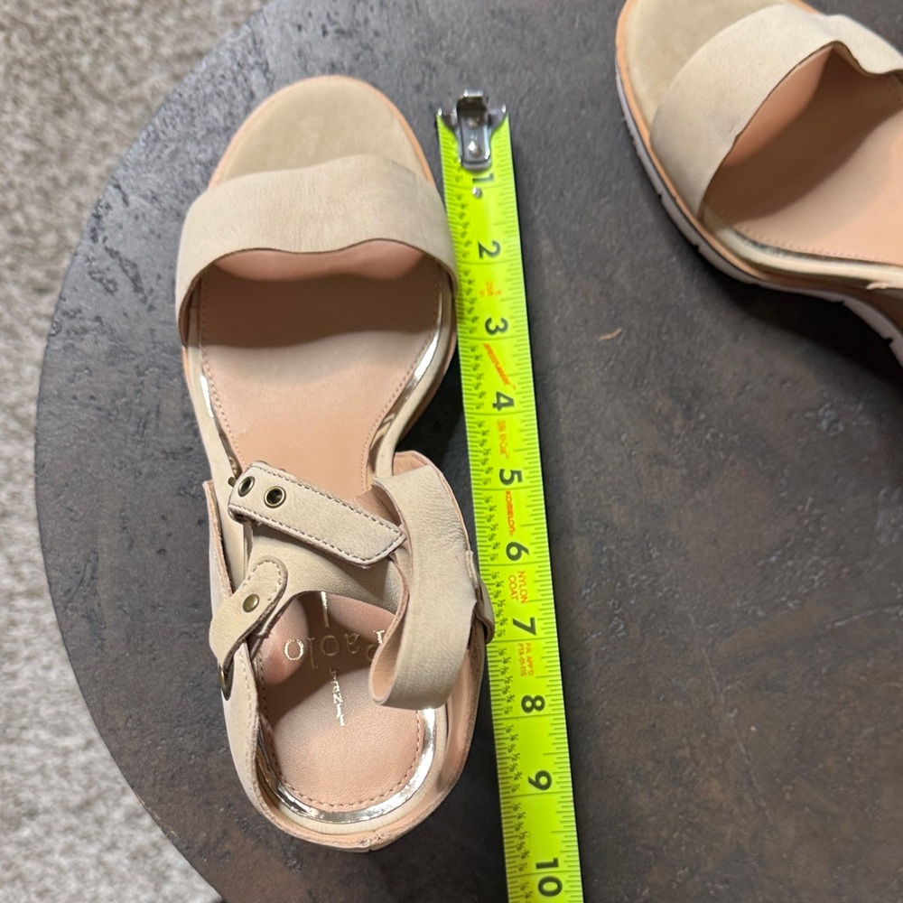 Paolo Tan Wedge Sandals Size 9 - Picture 7 of 9